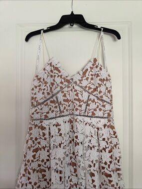 Self Portrait Azalea Lace Sweetheart Dress White US8 / UK12